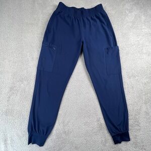 Med Couture Jogger Scrub Pants Womens Medium Navy Blue Cargo Pocket Medical